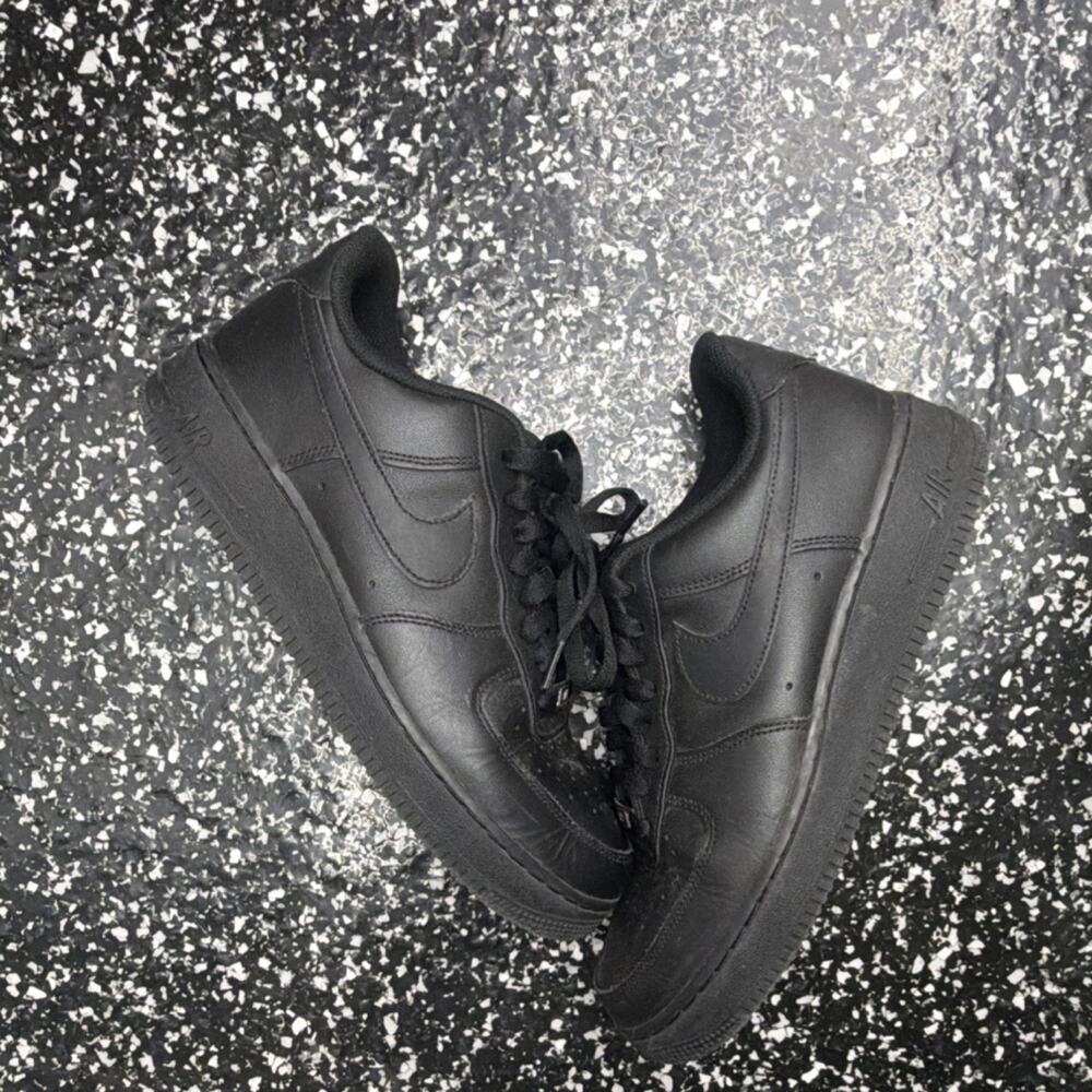 Nike Air Force 1 Low Black Men's Low Top Lace-Up Athletic Sneakers